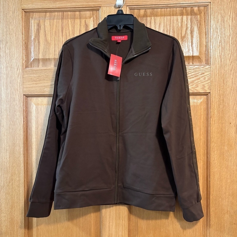 GUESS - LOS ANGELES - MATED SOLID FULL ZIP JACKET - GROUND COFFEE WOMEN’S XS NWT